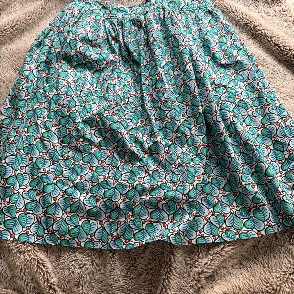 J. CREW Floral Leaf Skirt with Red Berries